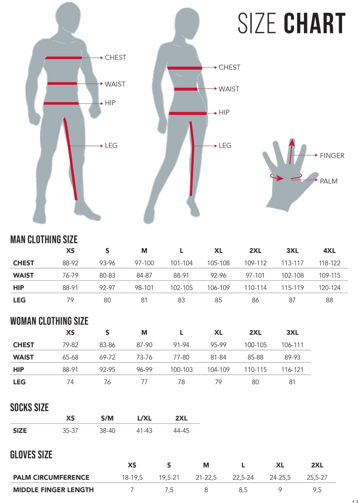 Team Custom Sizing chart