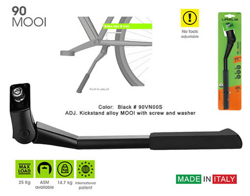 Art. R90 - Alloy Adjustable Rear KickStand “MOOI” 