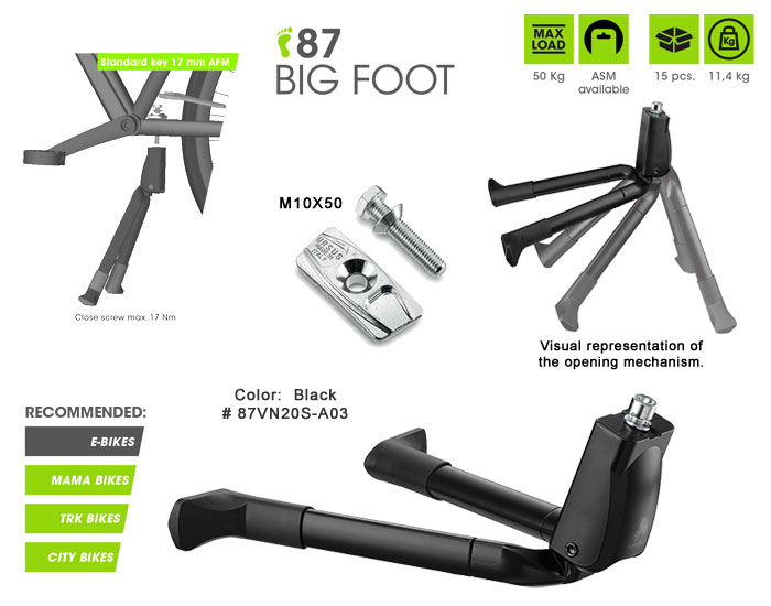 Art. 87 - Alloy Double Leg KickStand “BIG FOOT”