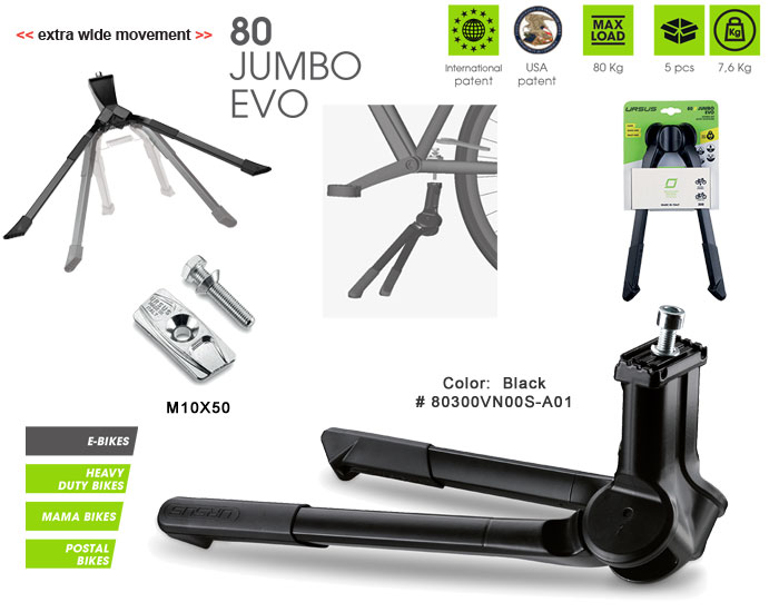 Art. 80 - Alloy Double Leg KickStand “JUMBO EVO”